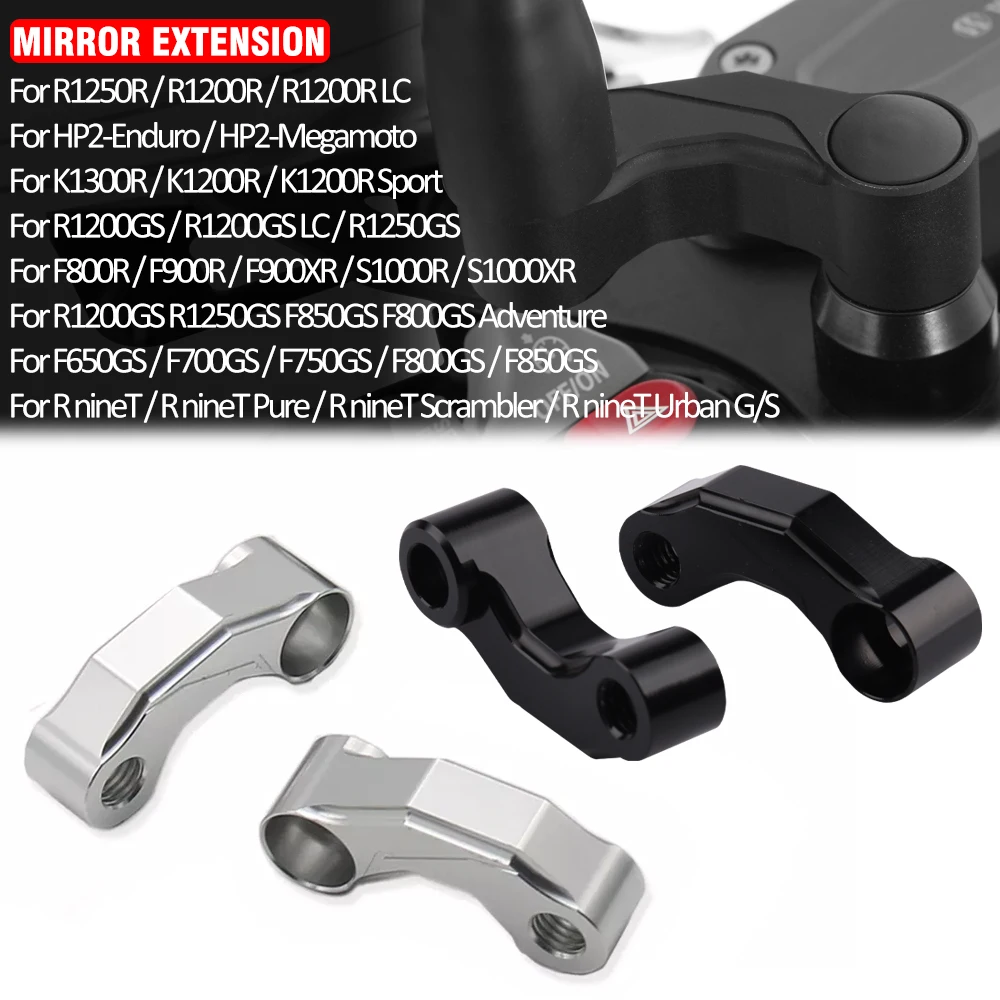 

For R1250GS Adventure R1200GS LC ADV F900R F900XR F750GS F800GS F850GS HP2 Motorcycle Adjustable Mirrors Riser Extension Bracket