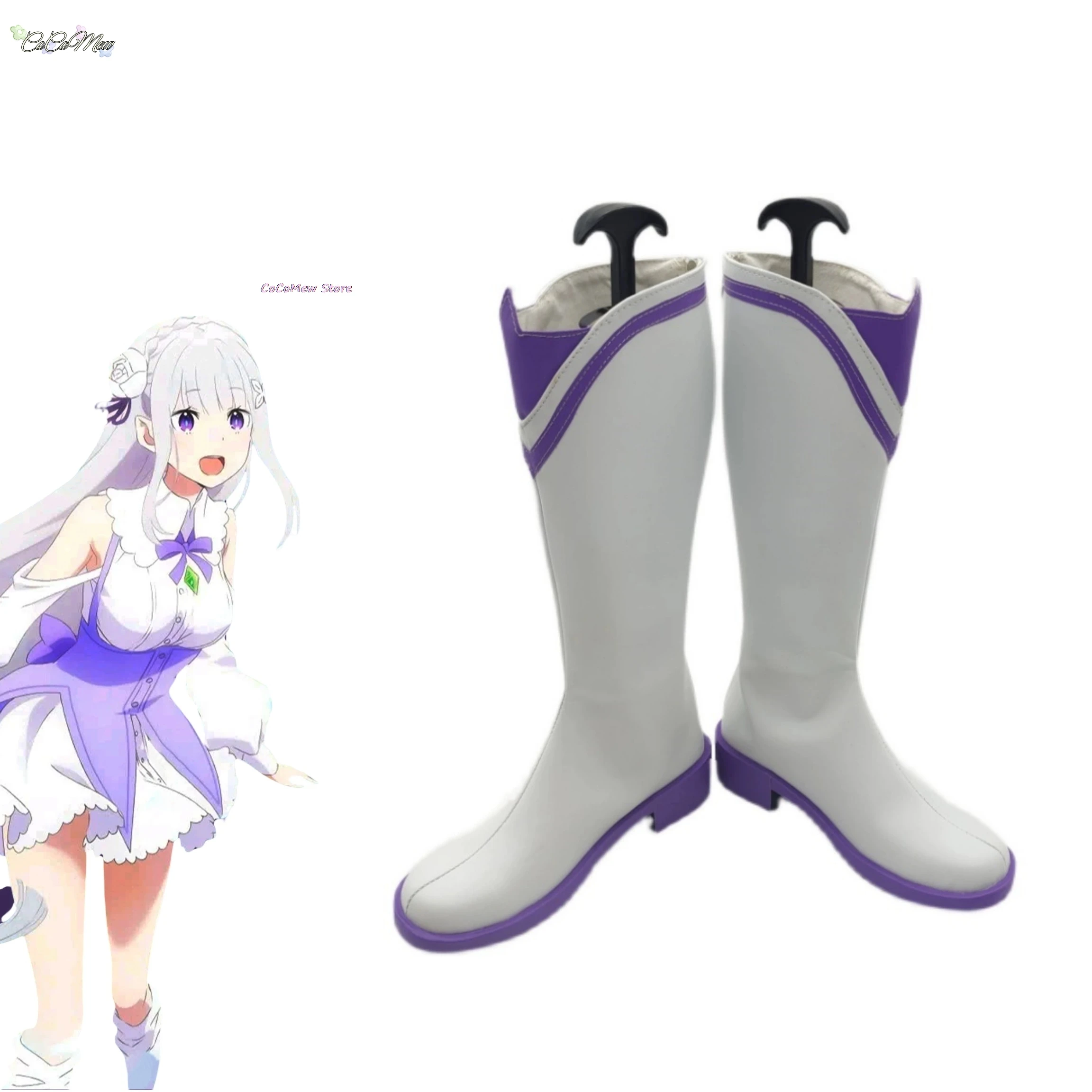 Обувь для косплея Эмилии Re:Zero kara Hajimeru Isekai Seikatsu Life в другом мире от Zero Emilia сапоги до