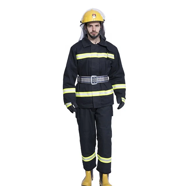 Safety firefighter uniform PPE with fireproof reflective tape enlarge