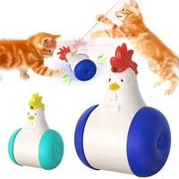 interactive laser cat toy with 3 play modes tumbler cat toy usb charging chicken light cat toy indoor cats chicken modeling toys