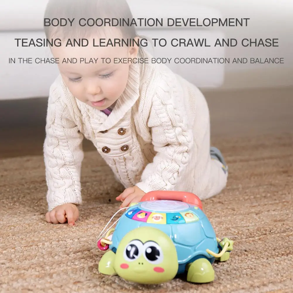 

Multi-functional Baby Puzzle Early Education Story Machine Toy 6 Months Baby Crawling Music Turtle Phone Toys For Gifts