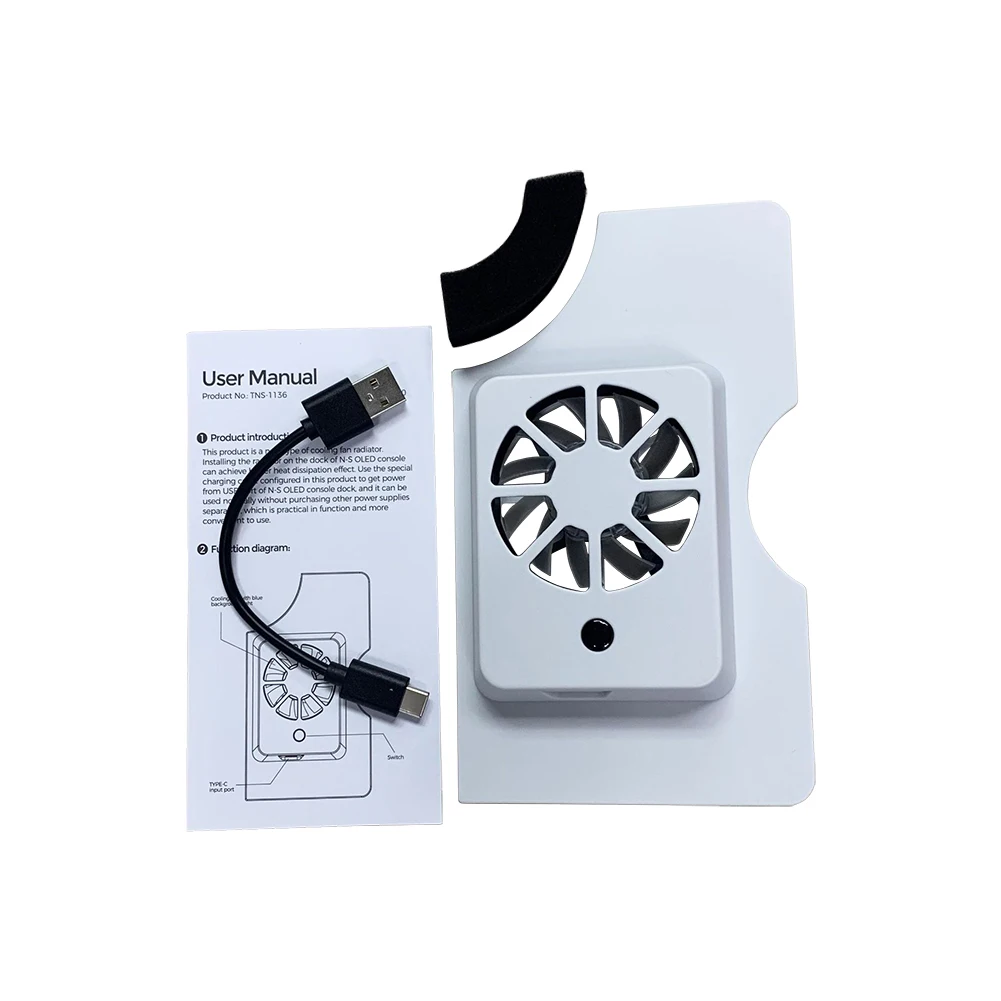 

Portable Black USB Interface Game Accessories Ergonomic Compact Radiator Easy Use ABS Cooling Fans Compatible With Switch OLED