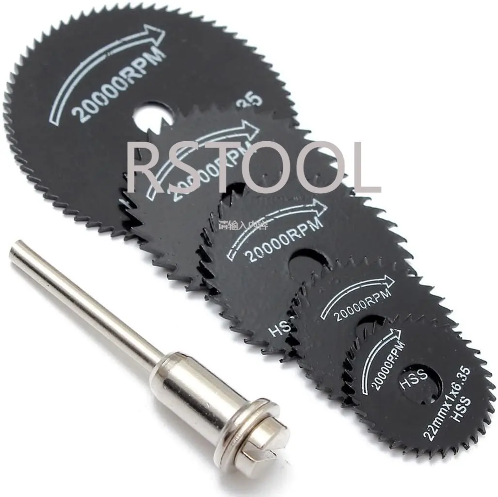 6Pcs Mini HSS Circular Saw Blade Rotary Tool For Dremel Metal Cutter Power Tool Wood Cutting Discs Drill Mandrel Cutoff 22-44mm