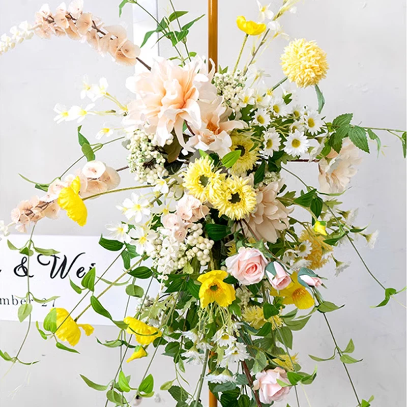 Букет из Искусственных Желтых Цветов в пасторальном стиле украшение для свадьбы
