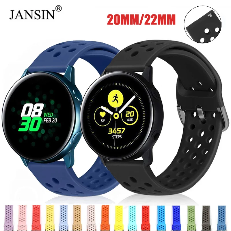 

Ремешок для часов, мягкий браслет для Samsung Galaxy Watch 4 3 Active 2 S3 Amazfit Bip GTR Huawei Watch gt2/2e Amazfit Bip GTS, 20 мм 22 мм