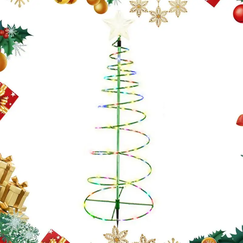 

Spiral Christmas Tree Pathway Lights IP54 Waterproof Solar Powered LEDs Pathway Markers Outdoor Christmas Decoration For Snow