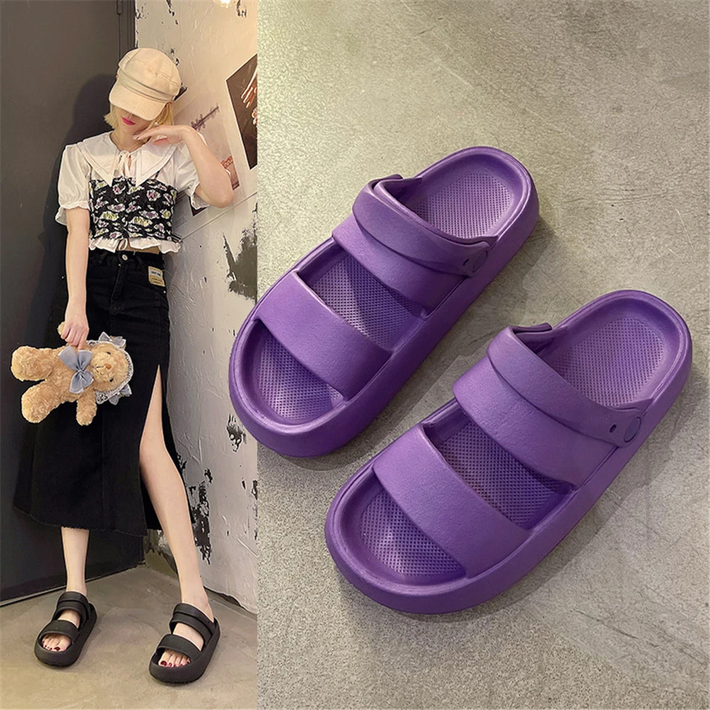 2022 Summer Women Thick Platform Slippers Beach Eva Flip Flops Soft Sole Slide Sandals Leisure Ladie Indoor Flat Anti-slip Shoes