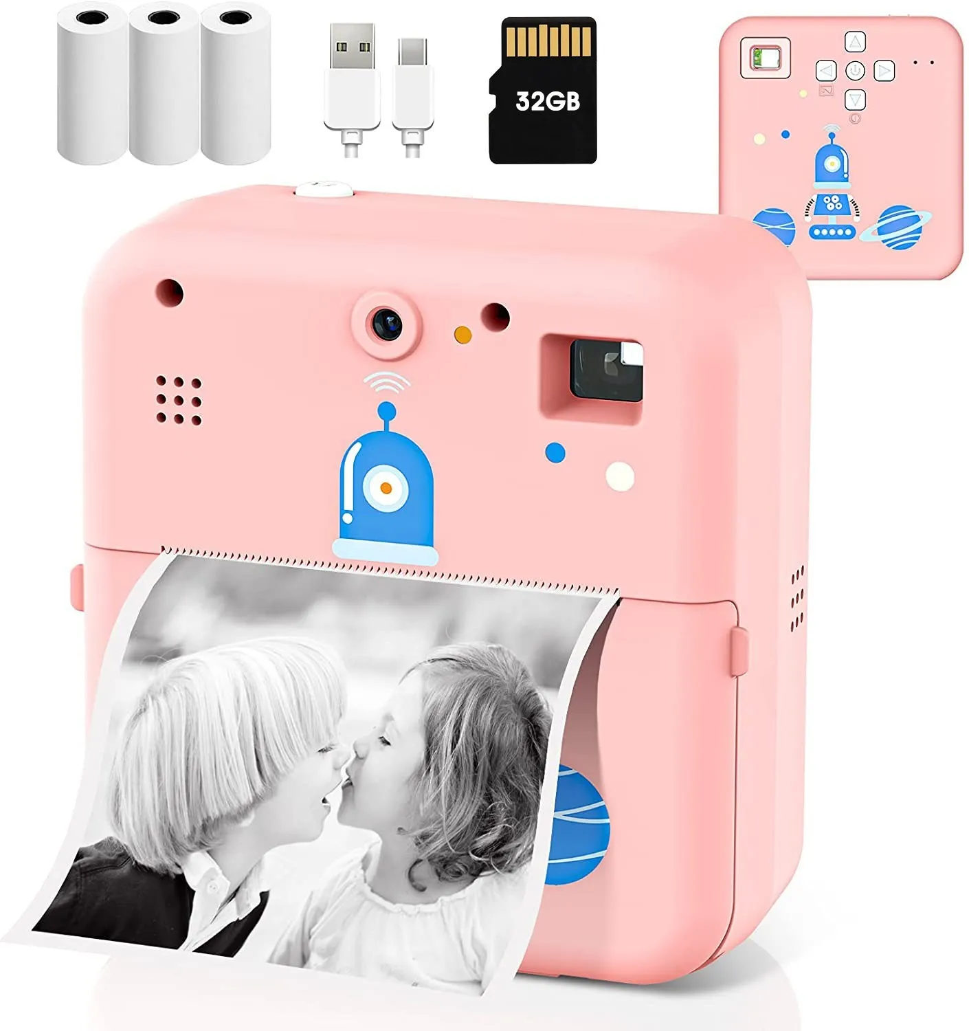 

Детская камера Мгновенной Печати 2023, портативный мини термопринтер с нулевыми чернилами, Детская фотокамера с видоискателем для девочек и мальчиков, подарок