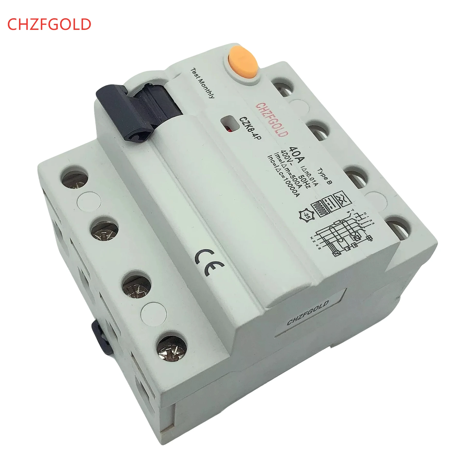 

EV charging pile residual current breaker DC red copper flame retardant RCCB RCD 2P / 4P 63A 30mA type B 6ka electric vehicle