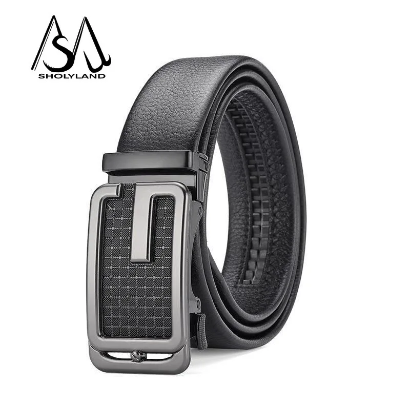 Новый модный универсальный мужской ремень из высококачественной кожи с пряжкой