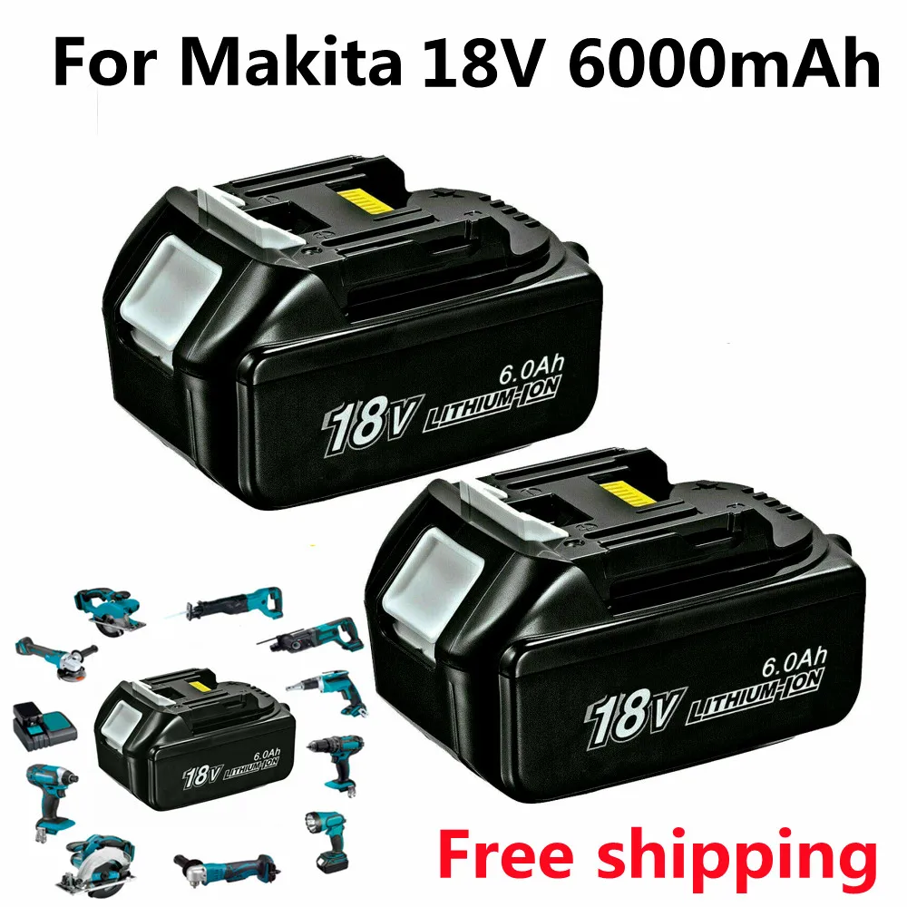 

2022 100% Original For Makita 18V 6000mAh Rechargeable Power Tools Battery with LED Li-ion Replacement LXT BL1860B BL1860 BL1850