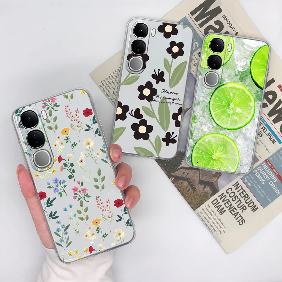 Прозрачный чехол для Vivo V40 Lite V40SE Y200 Y300 простая задняя крышка V 40 SE мягкий