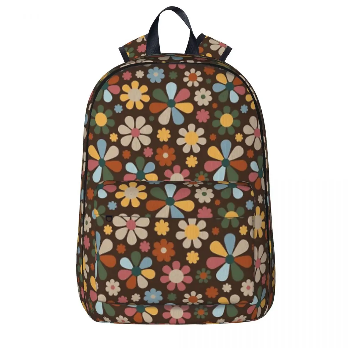 

70's Retro Flower Pattern Backpack Boy Girl Bookbag Children School Bag Kid Rucksack Laptop Rucksack Shoulder Bag Large Capacity