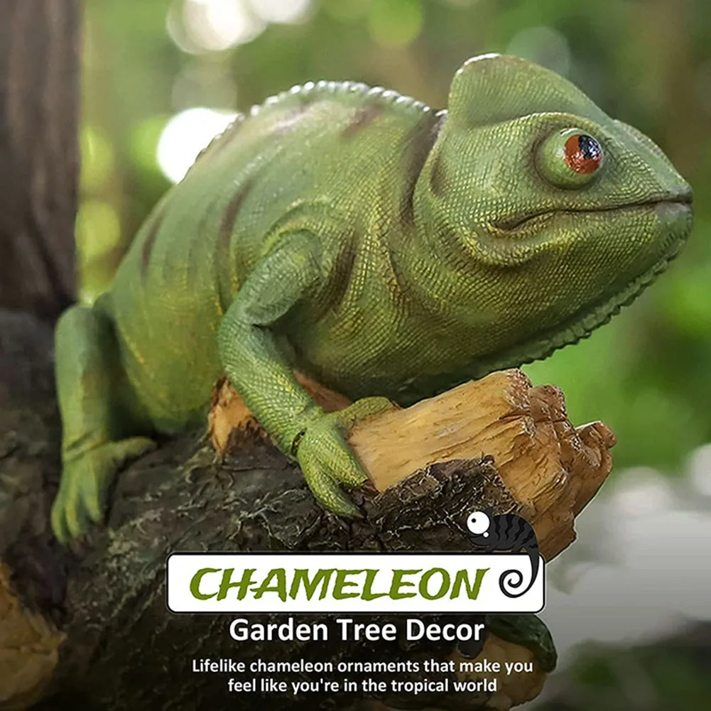 

Gardening Decoration Simulation Chameleon Tree Hanging Animal Garden Landscape Outdoor Resin Crafts Ornaments Fairy Garden