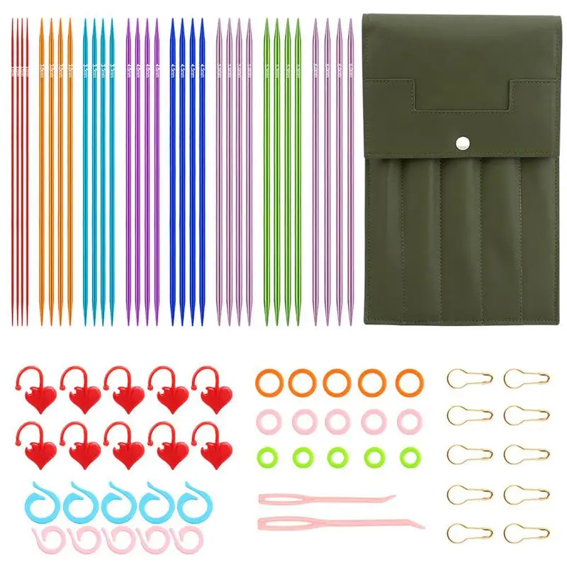 

Набор прямых вязальных спиц из нержавеющей стали, набор одинарных заостренных вязальных спиц, многоразмерные Одноточечные прямые вязальны...