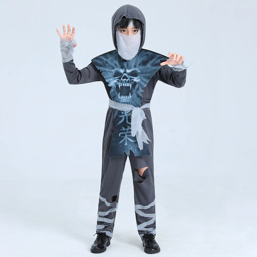 Scary Zombie Ninja Costume Cosplay Halloween Costume for Kids