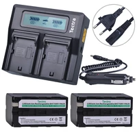 7200mah np f970 np f960 battery rapid lcd dual charger for sony np f550 np f750 f770 f930 f950 f975 fdr ax1000 hdr fx1
