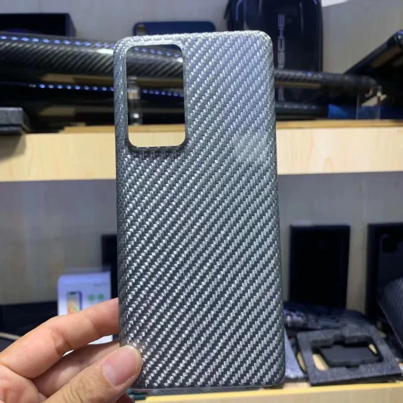 

Xiaomi 12Pro 12S Pro Carbon Fiber Case Glossy Silver Cover Aramid Fiber Shockproof Case for Xiaomi 12Pro 12S Pro Phone Accessory