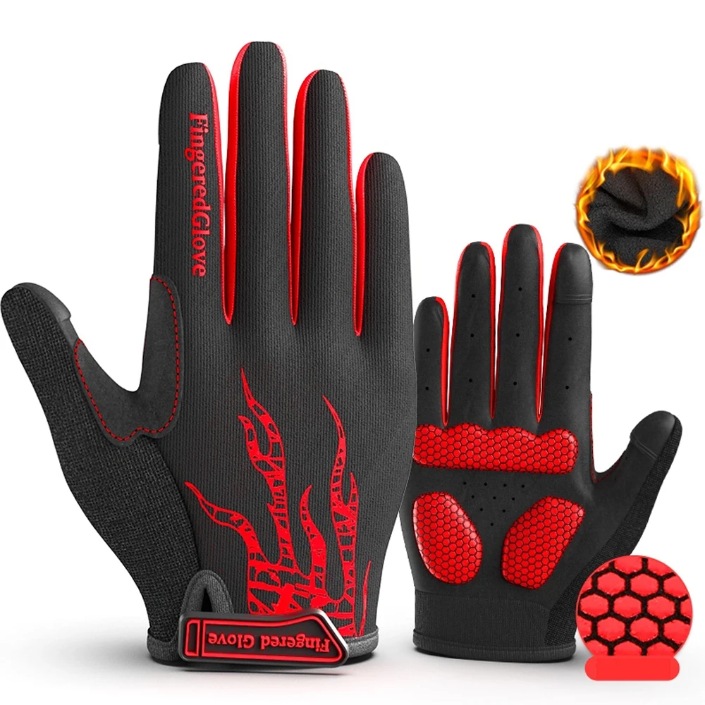Зимние велосипедные перчатки теплые ветрозащитные термоперчатки из флиса для