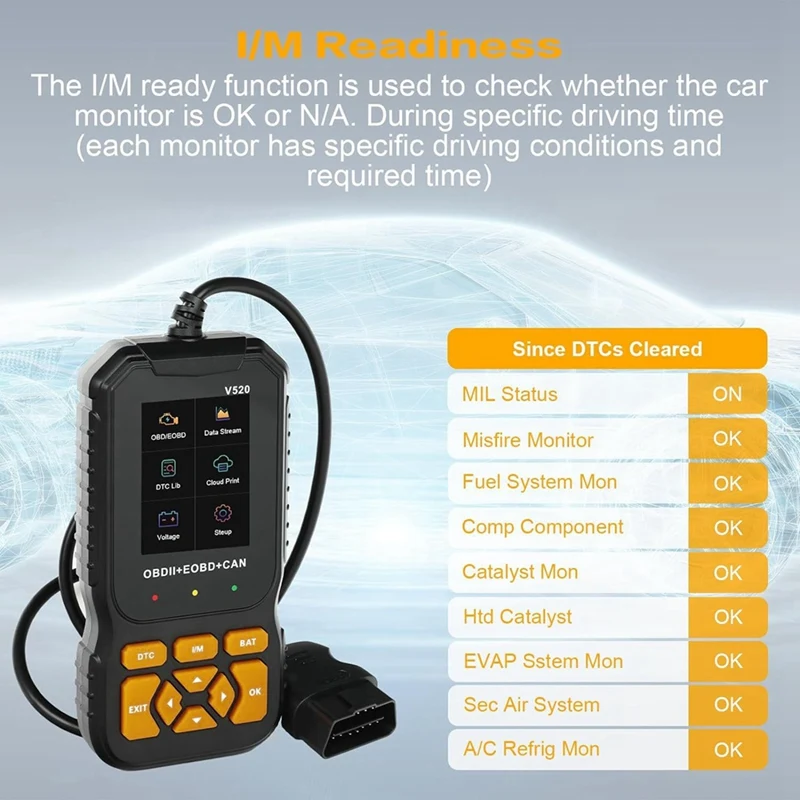 V520 OBD2 сканер профессиональная автомобильная система двигателя автомобильный DTC