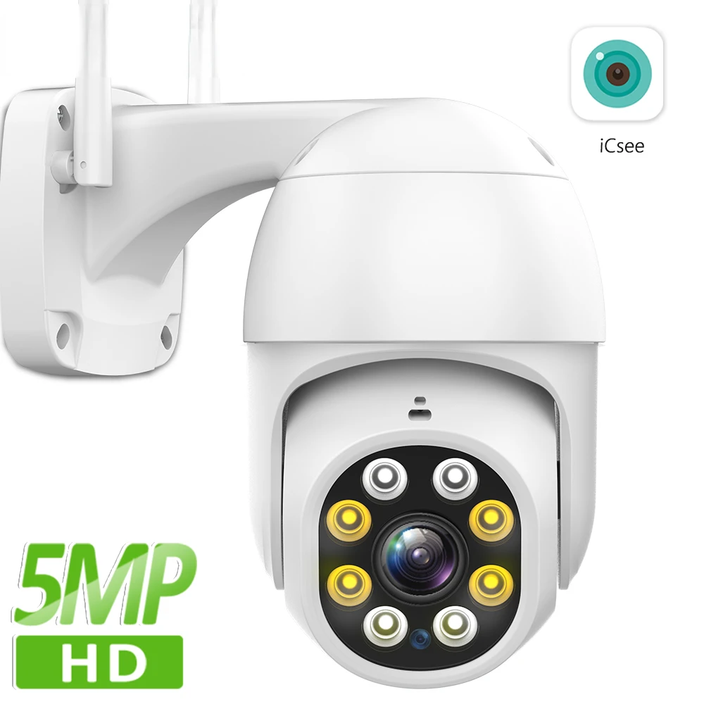 5 МП HD Wi-Fi наружная PTZ-камера беспроводная камера безопасности H.265 PTZ-камера 1080P ONVIF CCTV видеонаблюдение iCsee 2 МП