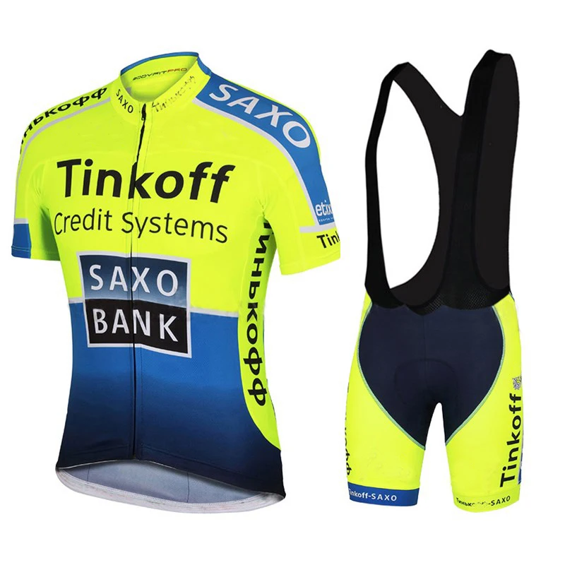 

New 2022 Saxo Bank Tinkoff Cycling Jersey Set Men Bicycle Short Sleeve Cycling Clothing Bike Maillot Cycling Jersey Bib Shorts