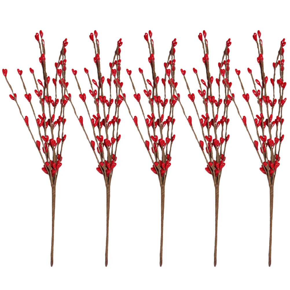 

Berry Artificial Fake Christmas Stems Holly Red Berriesdecoration Branches Stem Branch Orange Picks Tree Decorations Party Faux