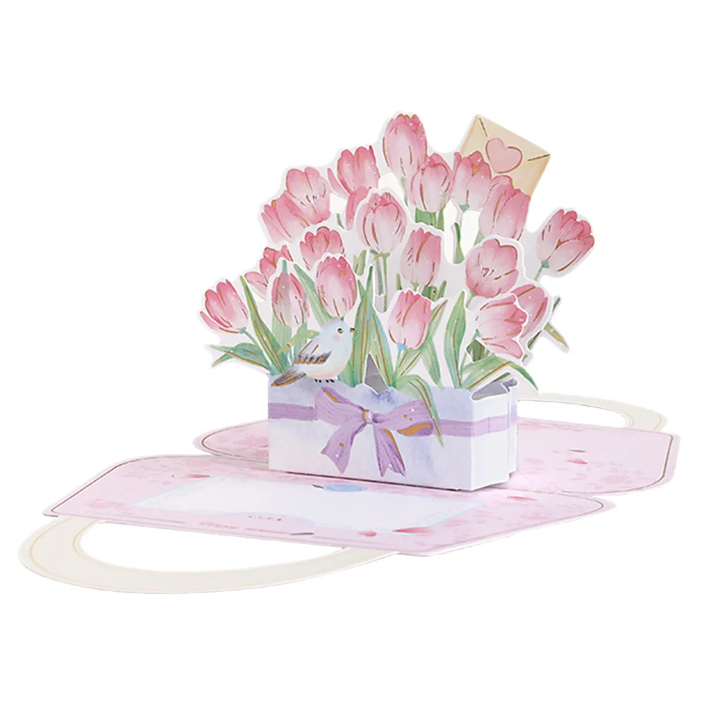 

Chic DIY 3D Blessing Creative Teachers' Day Tulip Design Blessing