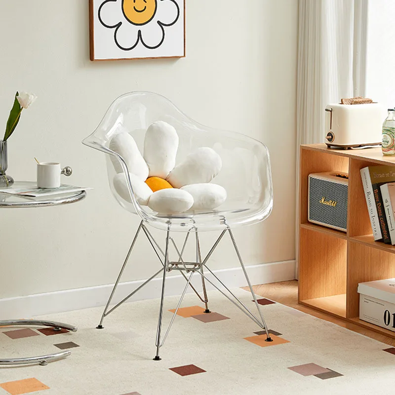 Пластиковые модные обеденные стулья прозрачные в скандинавском стиле для