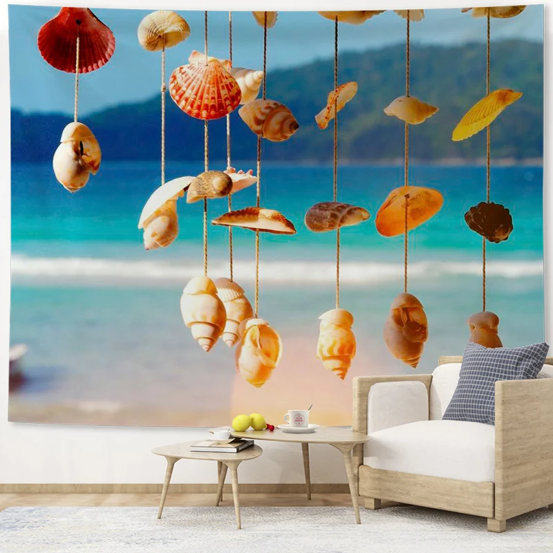 

Farmhouse Home Decoration Wall Hanging Cloth Tapestry Natural Scenery Seaside Desert Jungle Printed Tapestry Room Bedroom Decor