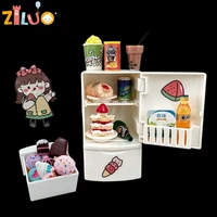 112 miniature items dollhouse mini toys refrigerator food drinks model doll play kitchen accessories toys for girls hamburger