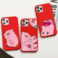 gravity falls waddles pink pig phone case for iphone 13 12 11 pro max mini xs 8 7 6 6s plus x se 2020 xr red cover