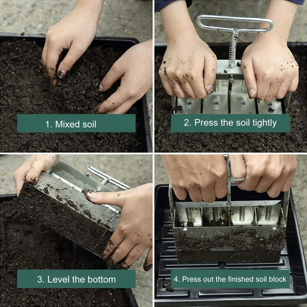 

Simple Great Nesting System Soil Block Maker Non-slip Soil Block Kit Convenient for Planting