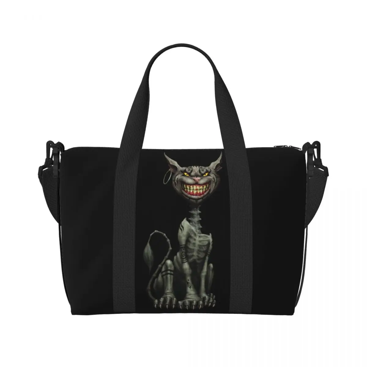 Индивидуальная пляжная сумка-тоут с изображением Чеширского кота и дьявола для