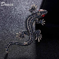 donia jewelry lizard brooch patinarhinestone animal clothing accessories ladies brooch men gifts