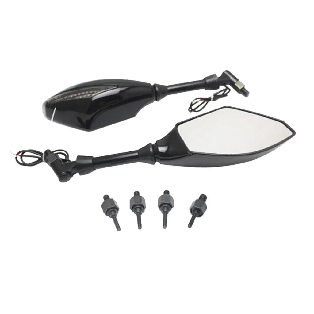 

1 Pair of Motorcycle Handlebar End Mirror Handlebar Mirror with Headlight