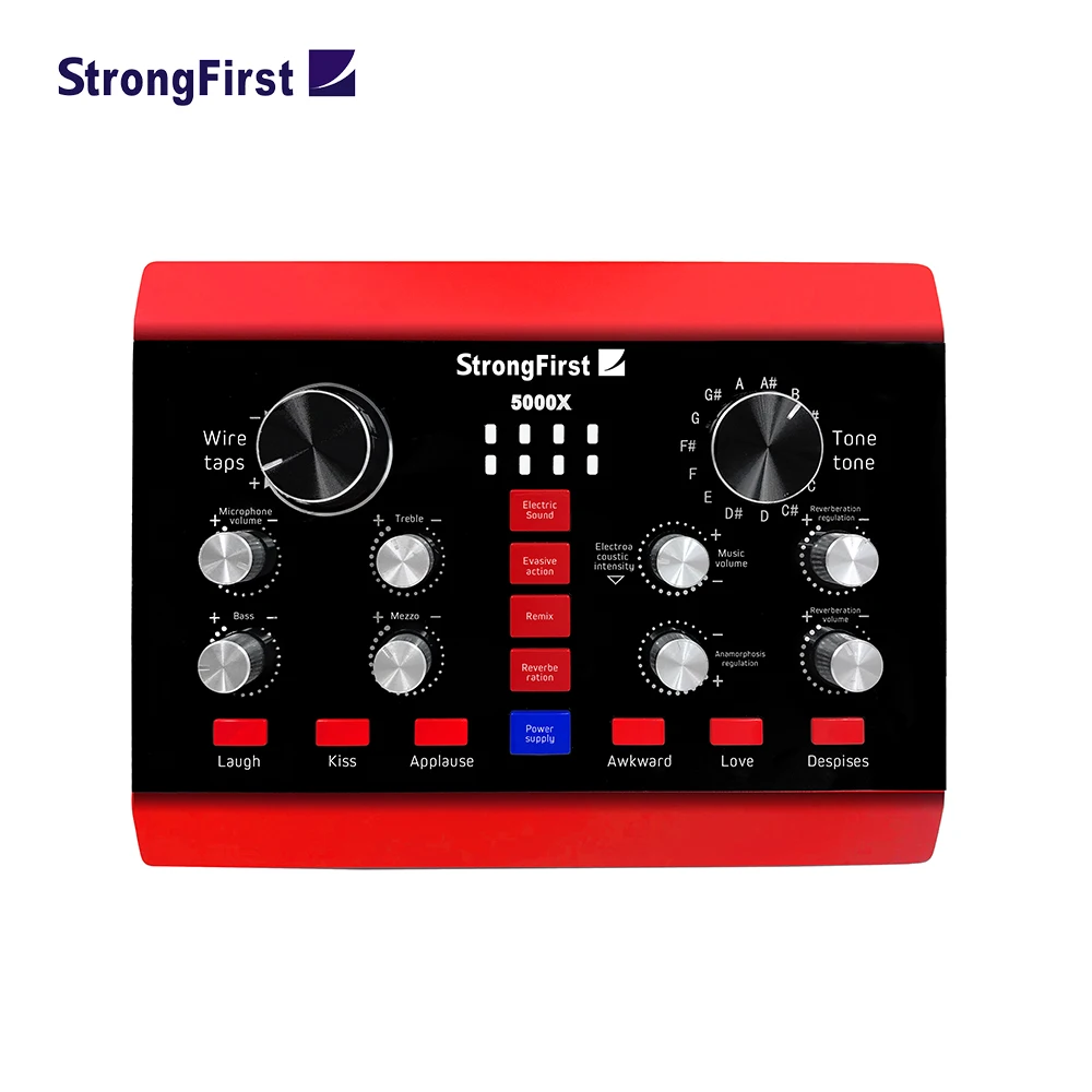 

StrongFirst USB External Sound Card With Effects For Live Broadcasting,audio Adaptor With Microphone,for Singing