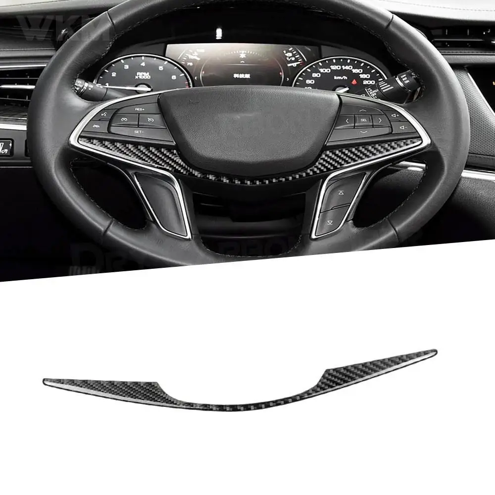 

1Pcs for Cadillac XT5 XT6 2016-2019 Carbon Fiber Interior Steering Wheel Trim Cover Car Accessories Interior Car Decor