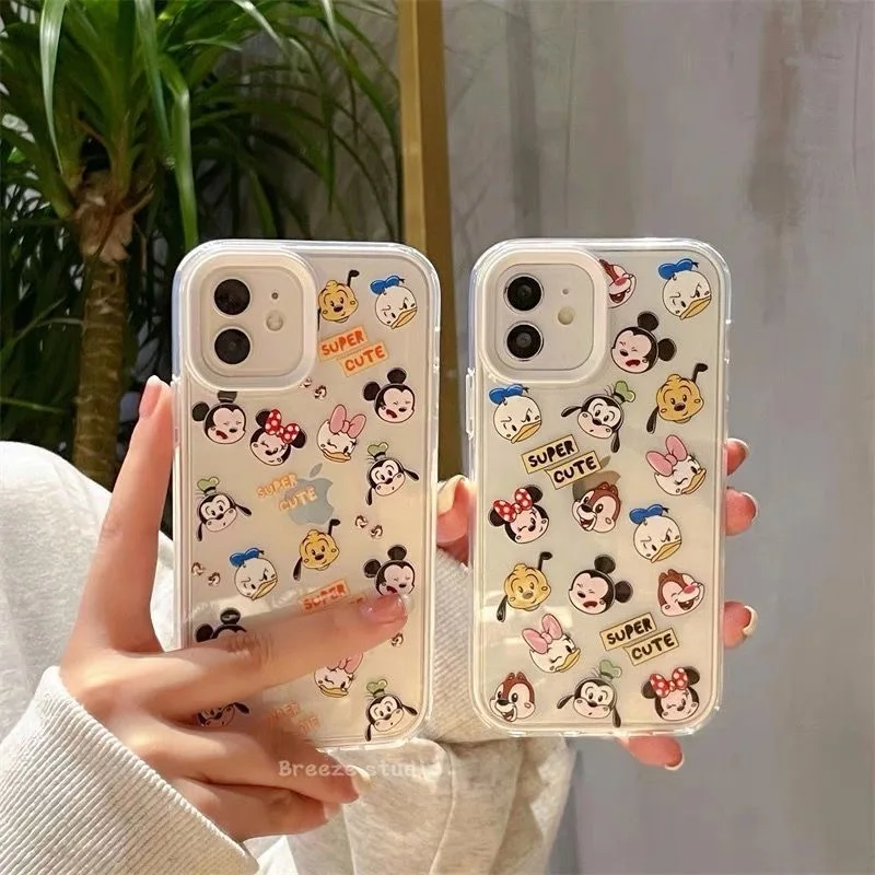 

Disney Mickey Phone Cases for IPhone 7 8 Plus X XS Max XR 11 Pro Max 12 Pro Max Transparent Phone Back Covers Cartoon Shell