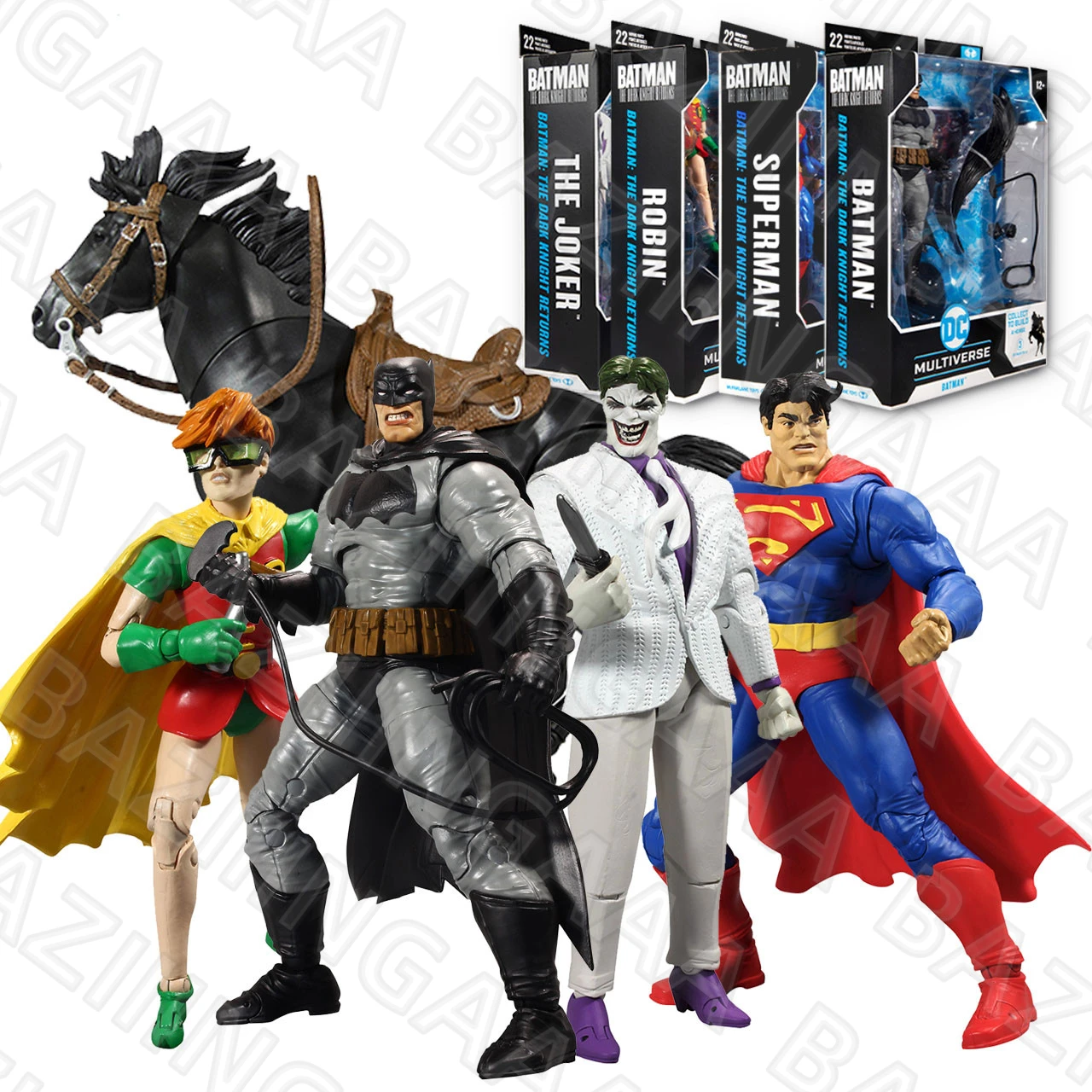 

McFarlane Toys Batman The Dark Knight Returns Bundle Set (4) w/Build-A-Horse Action Figure Toys Collection Doll Model DC