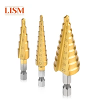 3 12mm4 12mm4 20mm power tools for drill wood metal high speed steel hole cutter step cone center bit hss titanium coated