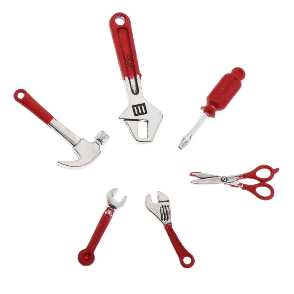 6 Packs of Multi Tool Sets for Repairs on A Scale of 1:12 for Dolls' Houses