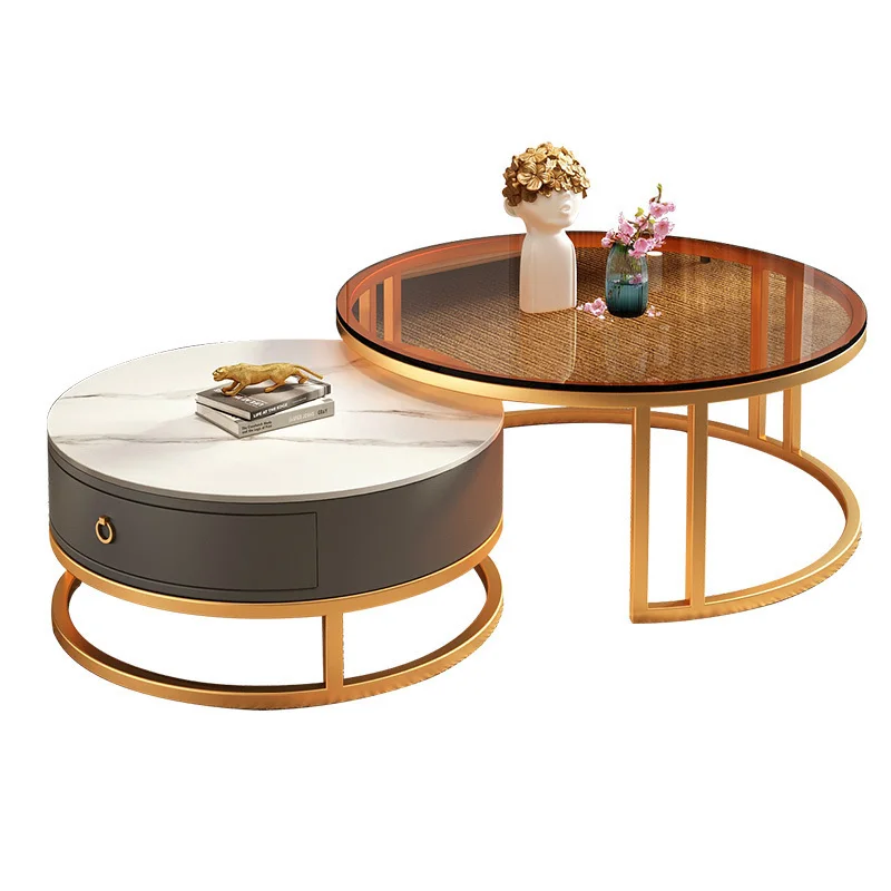 Центр гостиной круглые журнальные столики ящики складные выдвижные