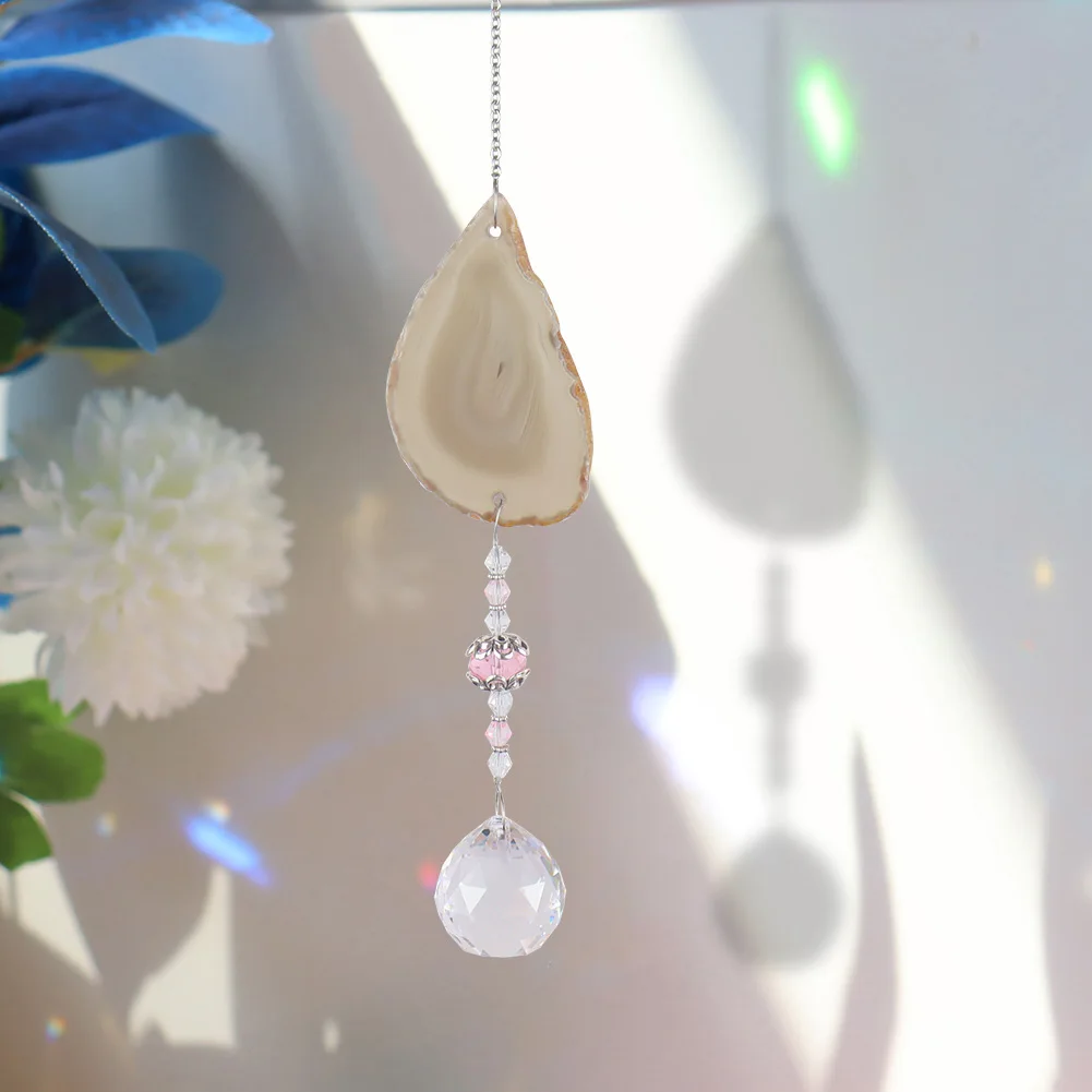 

Suncatcher Crystal Wind Chimes Star Sun Moon Light Catcher Pendant Ball Beads Hanging Rainbow Maker Garden Home Window Decor