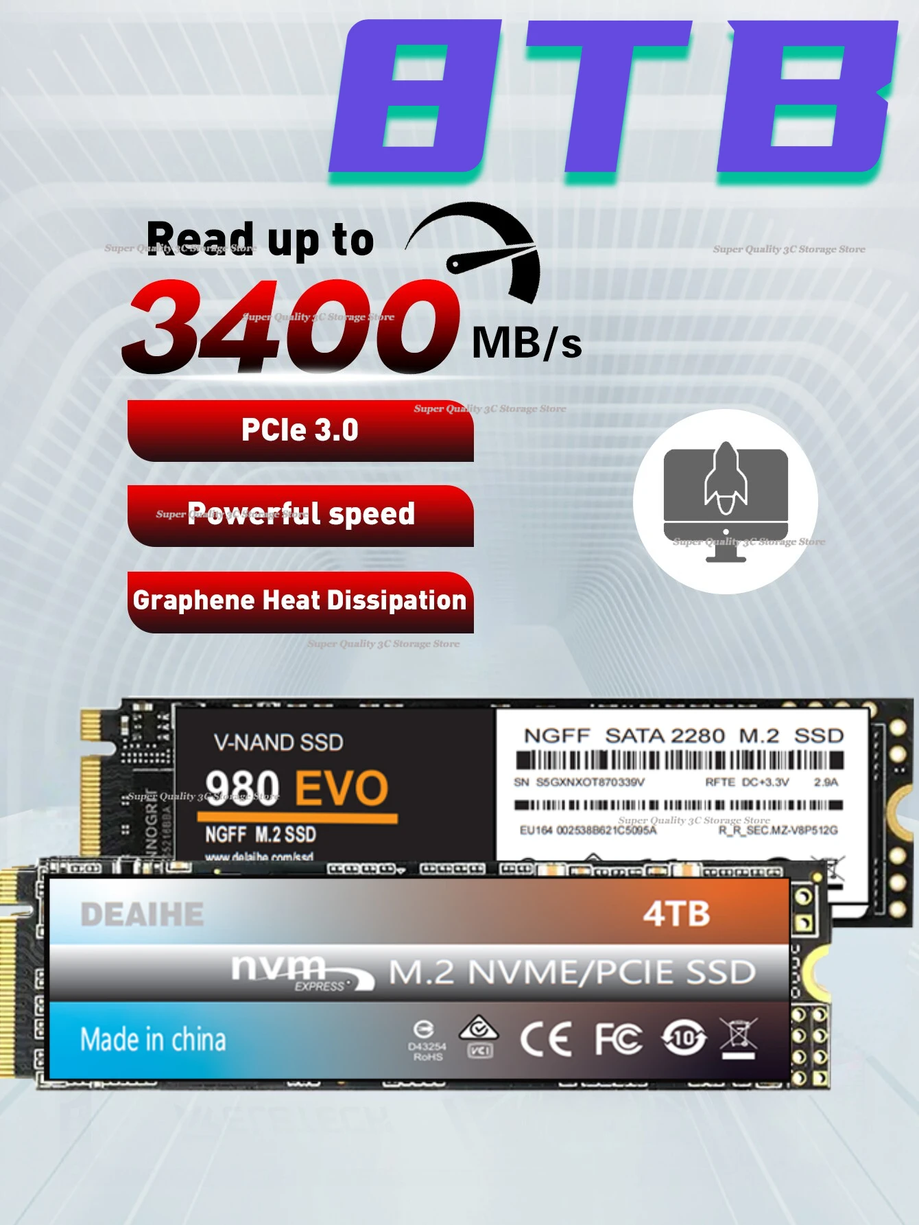 

M2 SSD NVMe 980 EVO 1TB 2TB 512G SSD M.2 2280 PCIe Gen3.0x4 Internal Solid State Drive Hard Disk For Laptop Desktop