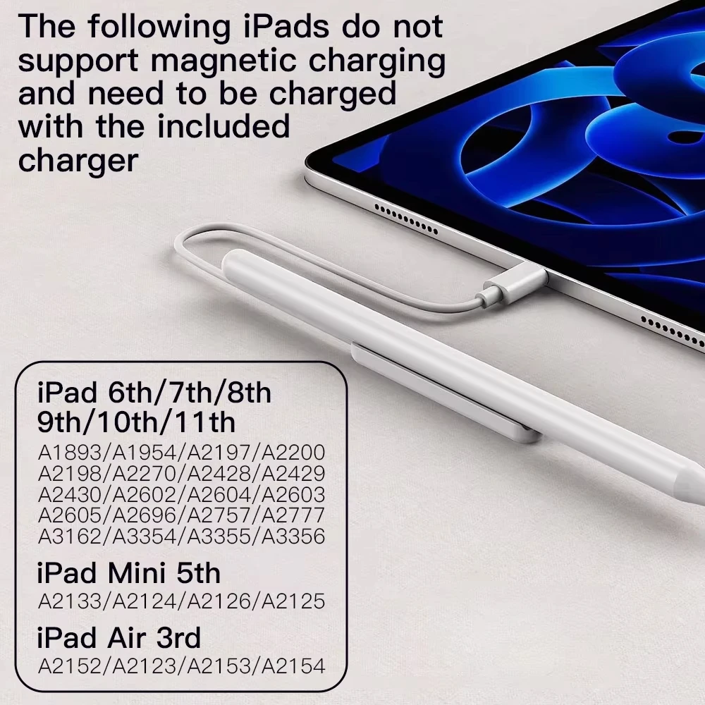 Стилус Bluetooth для iPad A16 11-го поколения Pro 13 M4 Air 4 5 Pro 11 12.9 с чувствительностью к наклону и функцией отклонения ладони, для сенсорных экранов (art.: 3920daffc8996) - 3920daffc8996