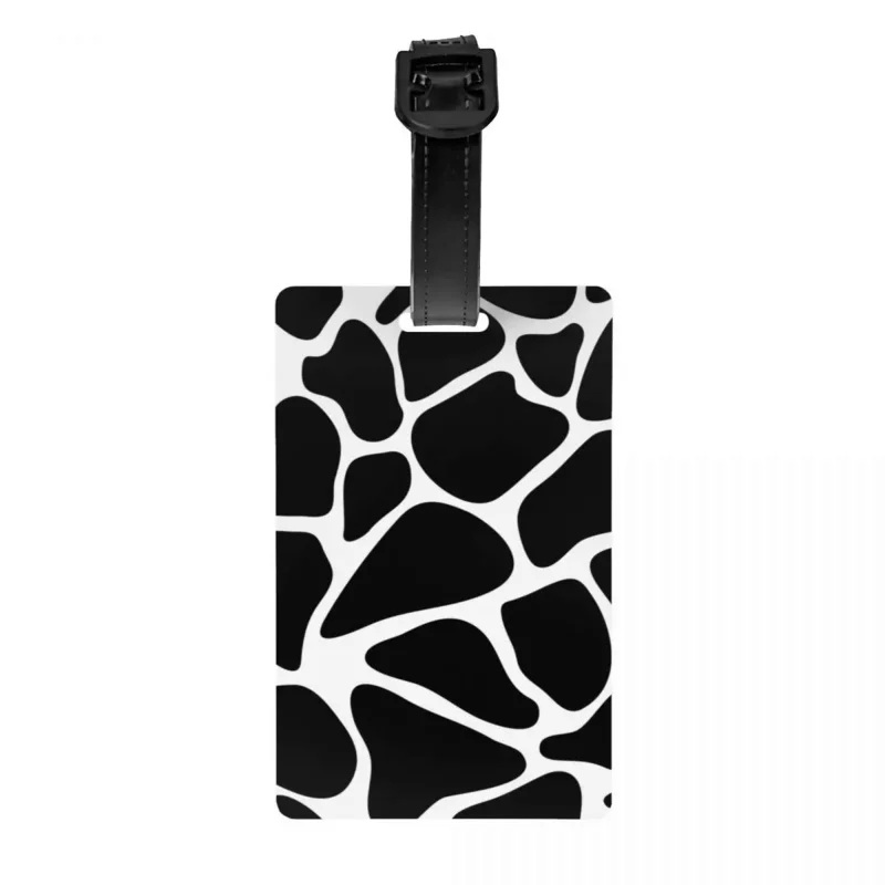

Индивидуальные черно-белые ярлыки для багажа из воловьей кожи с узором, защитные ярлыки для багажа, ярлыки для дорожных сумок, чемоданов