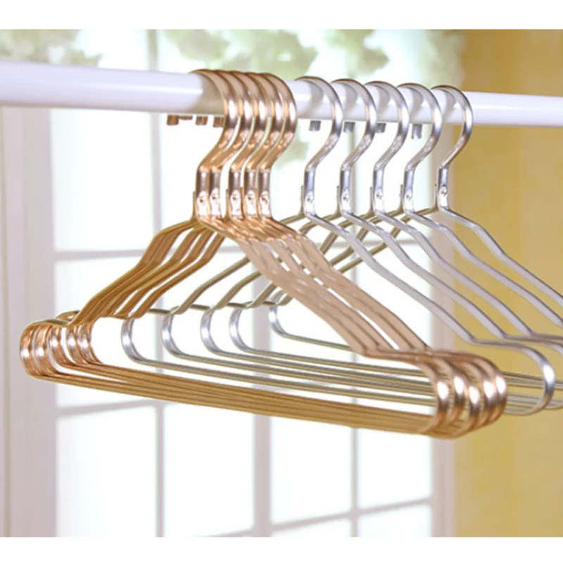 

5/10pcs Aluminum Alloy Clothing Hdult Children Clothing Hanginganger Golden Durable Domestic Coat Hanger Supplies Organizer A