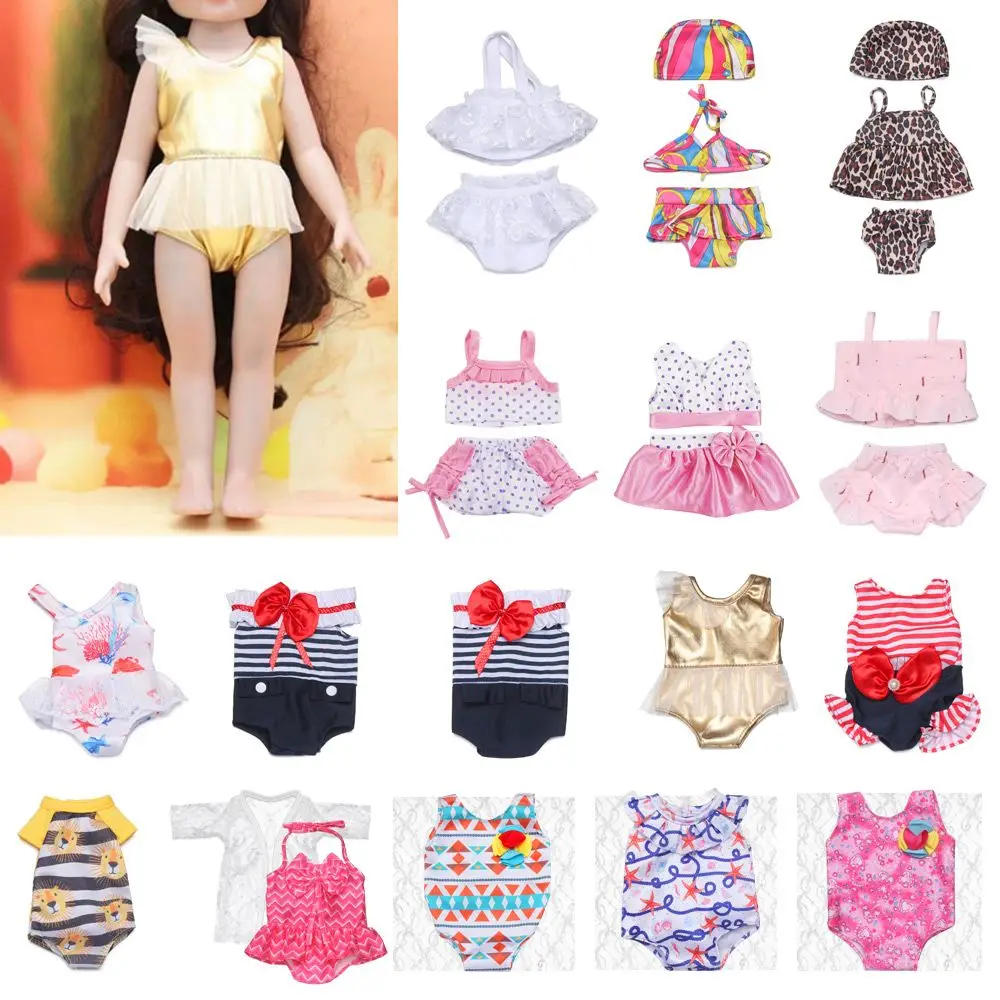 

Lovely Beach Outfits Play House Dollhouse Accessories Dolls Clothes Toy Swimming Miniature Swimsuits 18Inch Doll Bikini