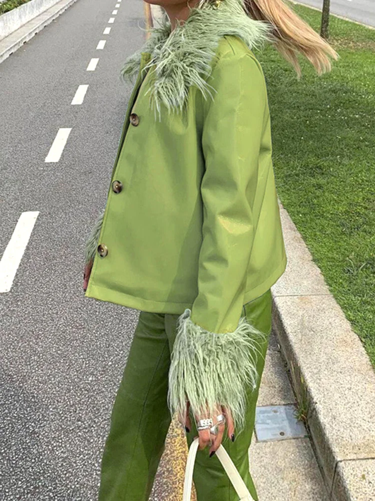 Женские кожаные куртки с меховым воротником Rockmore осенне-зимние ветрозащитные